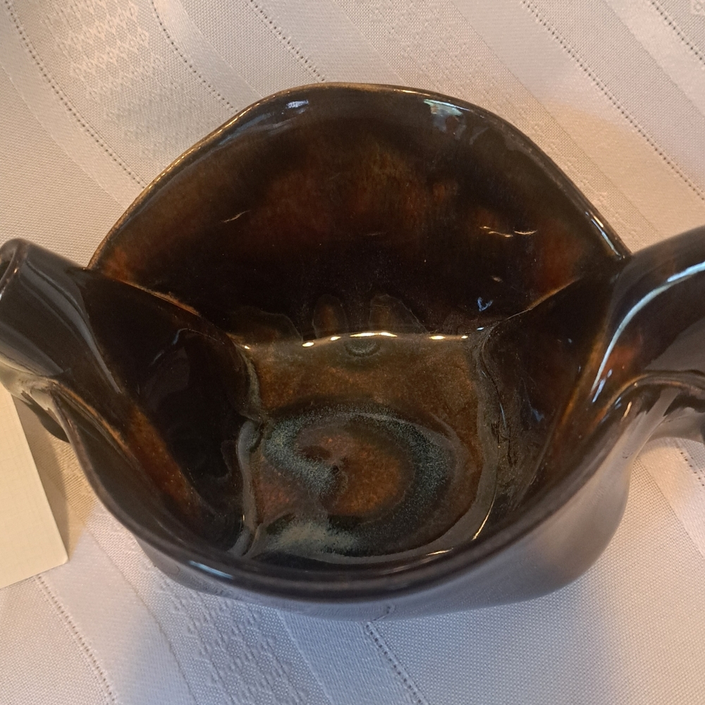 Hilborn Brown Pottery Bowl Signed Alaska 5/11 Hilborn - Picture 3 of 10
